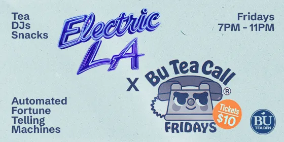 Bu Tea Call Fridays event flyer